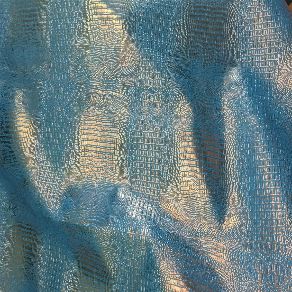 Metallic Faux Gator Vinyl Fabric