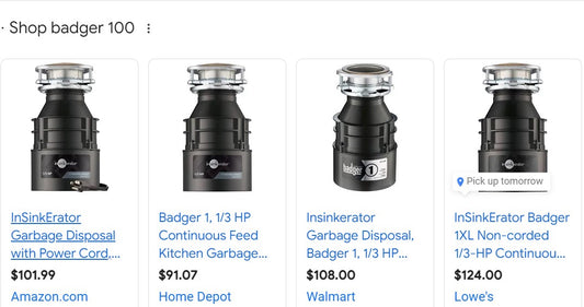 Badger 100 Garbage Disposal, 1/3 HP  $65.00