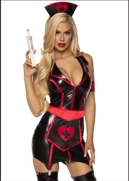 Naughty Nurse Costume - X-Large - Black/red   $82.99