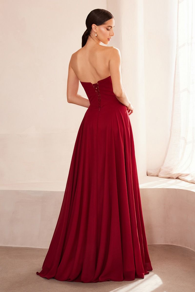 Strapless sweetheart neckline A-line dress-3